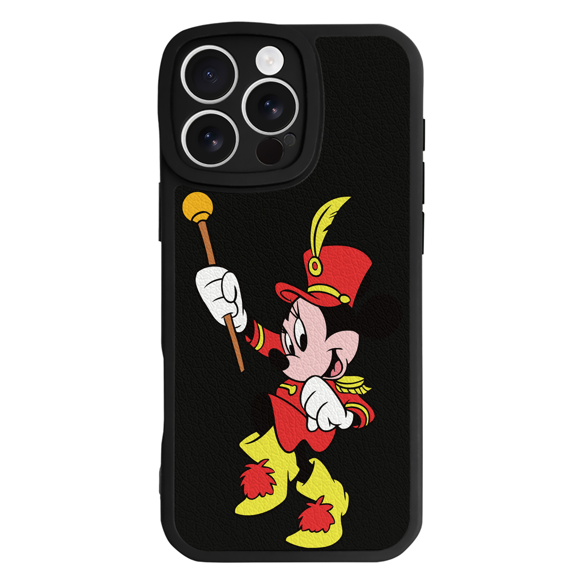 （画像用） ミッキーマウス Mickey Mouse 【iPhone 16シリーズ対応】シリコンスマホケース（レザー調） 材質：シリコン